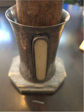 Rare VINTAGE Oversized 70s Boho Revival Silver & Beige Stone Long Cuff Bracelet